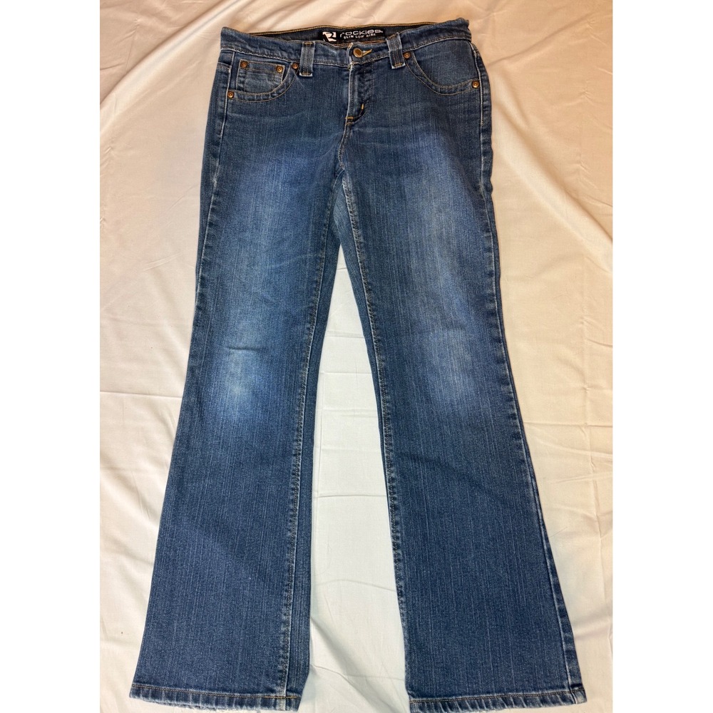 Rockies Slim Low Rise Bootcut Jeans Womens 8R Blue Medium Wash Good Stretch‎ Y2K